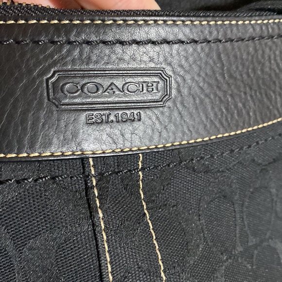 Vintage Coach‎ Black Fabric / Leather Crossbody Handbag H064910403 90’s - Picture 9 of 13
